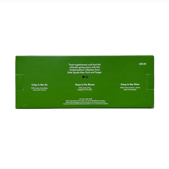 Kate Spade X Target 3ct Sented Ceramic Jar Candle Set Cream/Green/ Pink/Blue - Picture 5 of 8